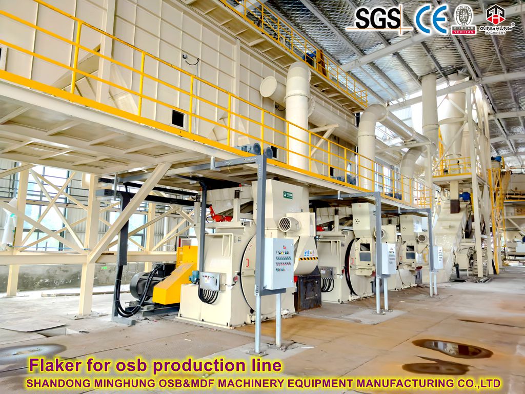 Flaker for osb production line