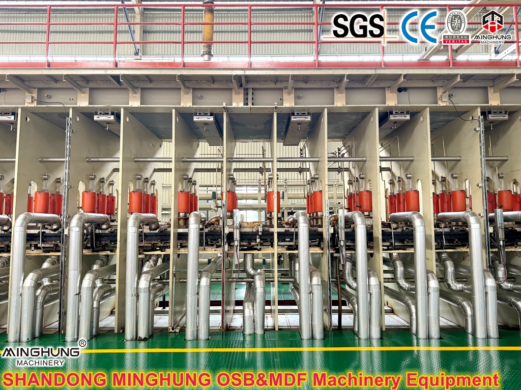 Continuous press line for making OSB MDF Chipboard