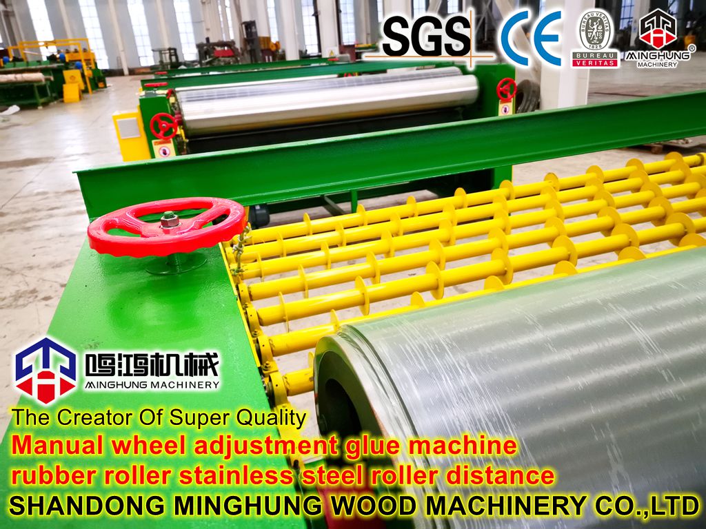 minghung Manual wheel adjustment glue machine rubber roller stainless steel roller distance