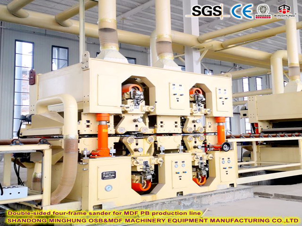 Double sided four frame sanding machine for MDF PB production line