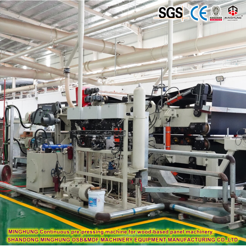 Continuous pre-pressing machine for wood-based panel machinery
