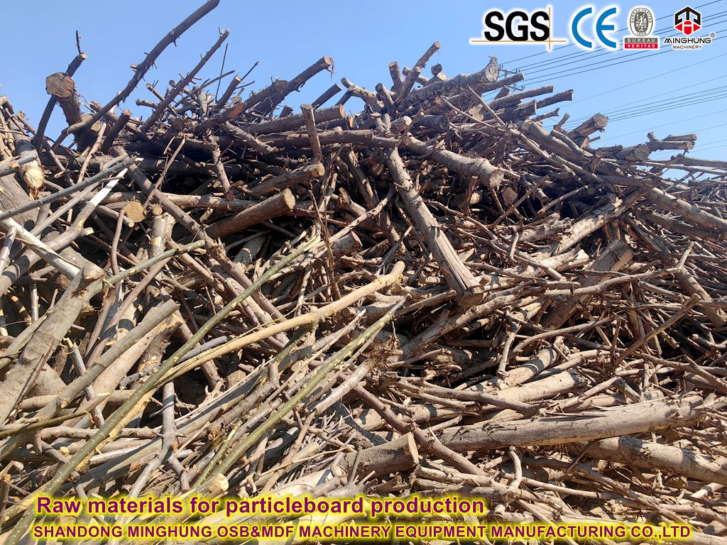 Raw materials for particleboard produce