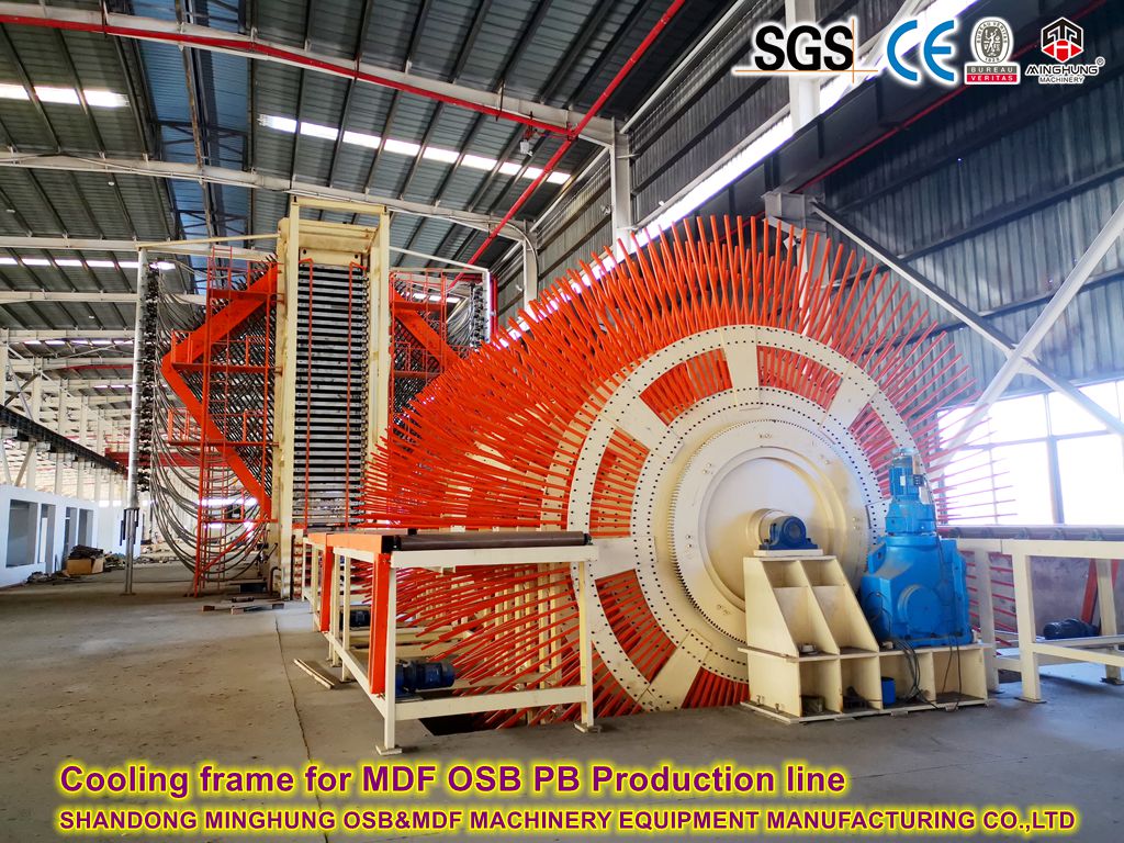 Cooling frame for mdf pb osb hot press machine