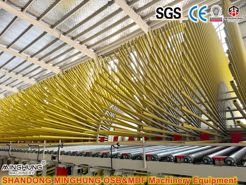 Cooling frame for OSB Chipboard hot press