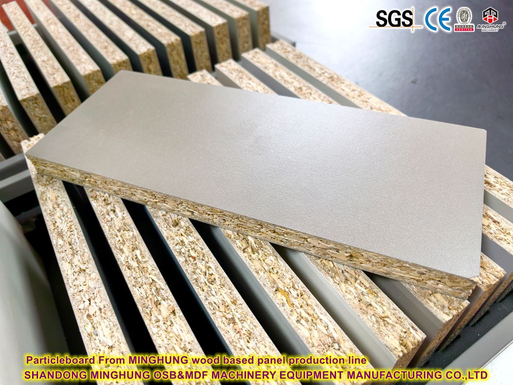 Particleboard From MINGHUNG wood based panel production line making.jpg