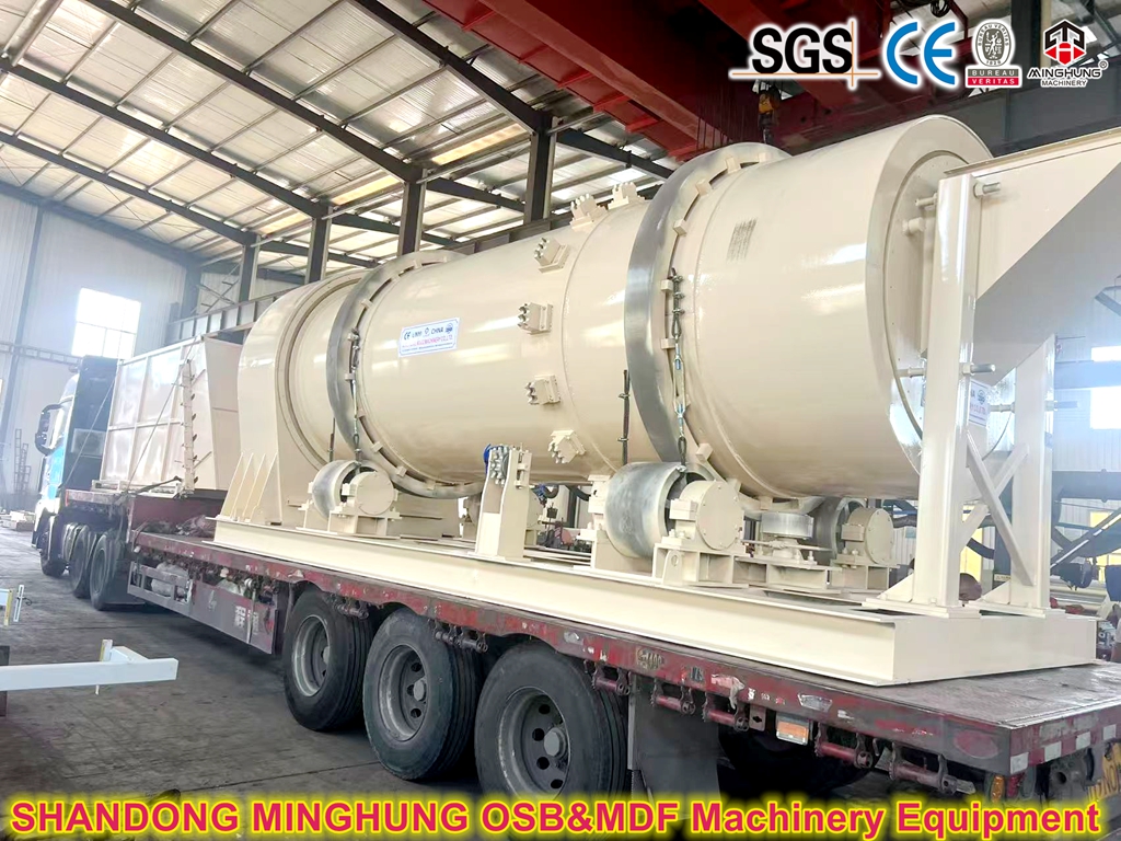 OSB glue blender and mat former