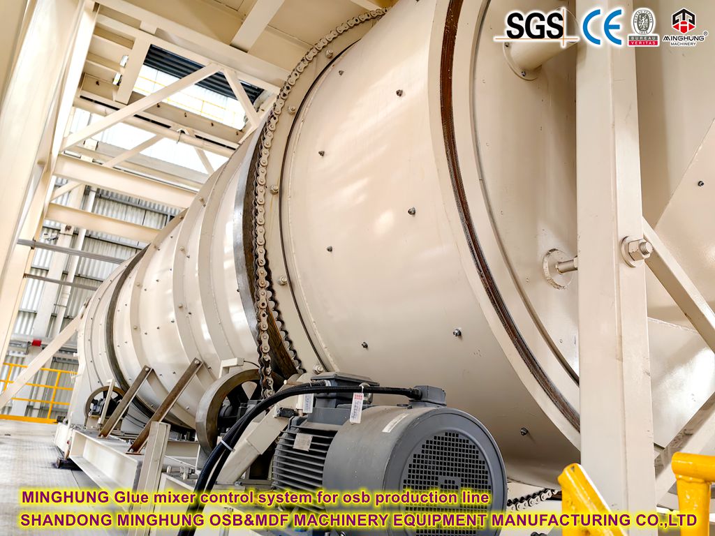 Glue mixer control system for osb production line