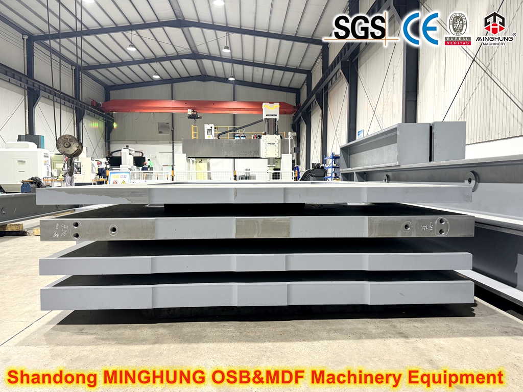 Continuous flat press for chipboard production