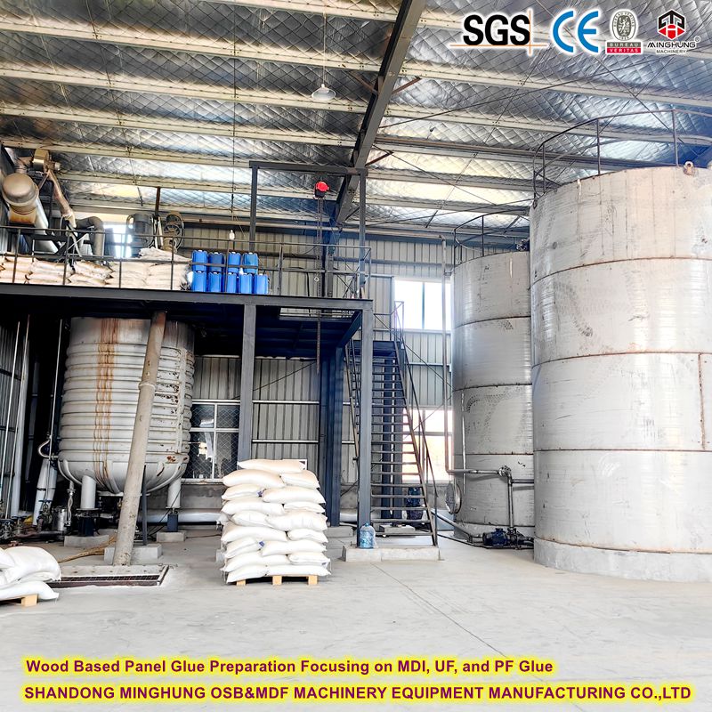Chipboard Wood Based Panel Glue Preparation Focusing on MDI, UF, and PF Glue