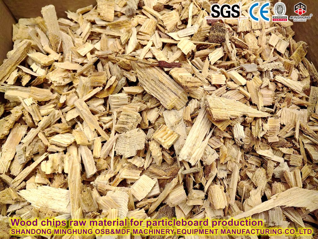 Wood chips raw material for particleboard production