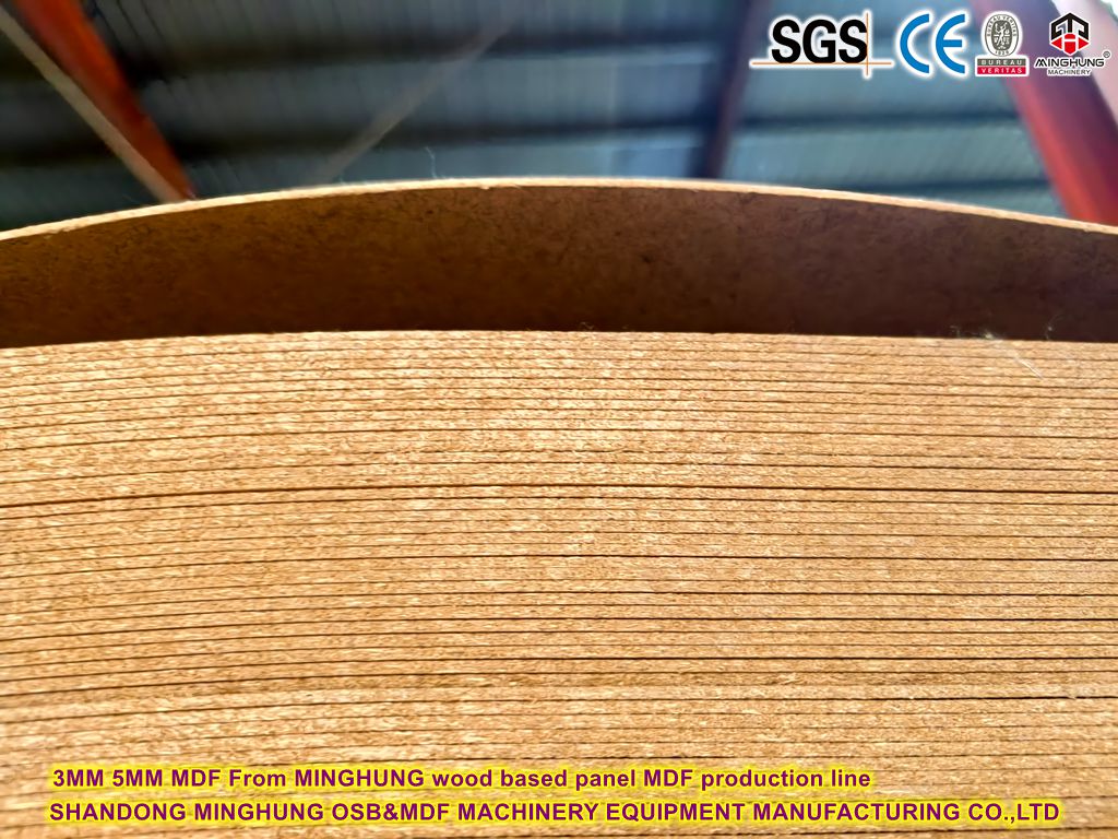 3MM 5MM MDF From MINGHUNG wood based panel MDF production line
