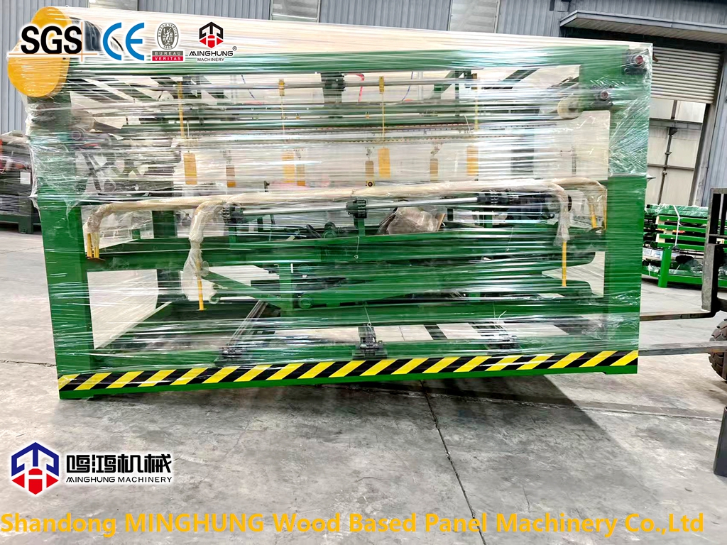 Receiving shelf for veneer product line